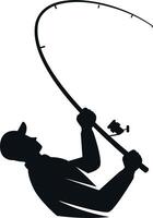 Man Fishing with Fishing Rod illustration vector