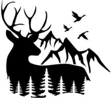 Deer silhouette icons illustration vector