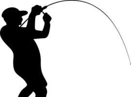 Man Fishing with Fishing Rod illustration vector