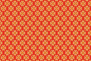 ilustración patrón, resumen geométrico estilo. repitiendo de resumen oro flor en rojo antecedentes. vector