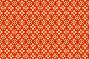 Illustration pattern, Abstract Geometric Style. Repeating of abstract gold flower on red background. vector