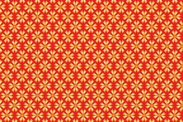 Illustration pattern, Abstract Geometric Style. Repeating of abstract gold flower on red background.