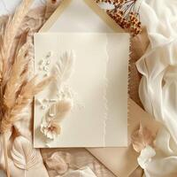 Boda invitaciones en boho estilo foto