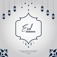 Eid Mubarak greeting social media post design template. vector