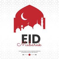 Eid Mubarak greeting social media post design template. vector