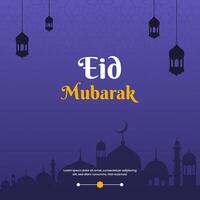 eid Mubarak saludo social medios de comunicación enviar diseño modelo. vector