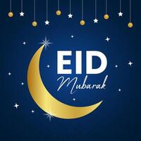 Eid Mubarak greeting social media post design template. vector