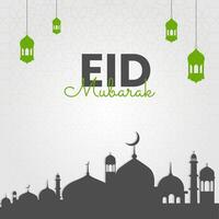 Eid Mubarak greeting social media post design template. vector