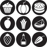 set of fast food icon illustration isolated white background vector