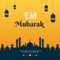 Islamic eid celebration social media banner or post template vector