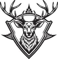 caza logo ilustración negro y blanco vector
