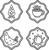 set of icons outline style illustration isolated on white background vector