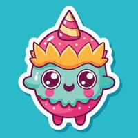 illustration of a cute trending and aesthetic sticker vector