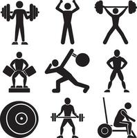 set of fitness icons illustration design on white background vector