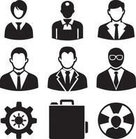 business people icons set illustration isolated white background vector