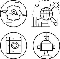 set of technology icon illustration on white background vector