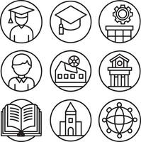 conjunto de educación icono diseño ilustración en blanco antecedentes vector
