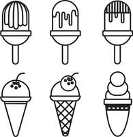 set of ice cream illustration isolated on white background vector