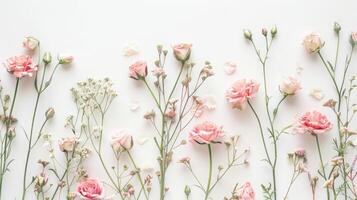 Summer wildflowers on pastel background photo