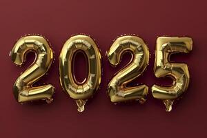 Happy new year 2025 realistic text balloons, new year photo