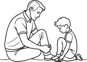 father and son coloring pages vector