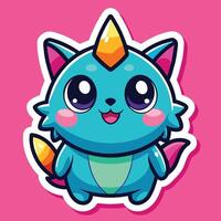 cute trending and aesthetic sticker illustration vector