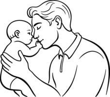 father and baby coloring pages vector