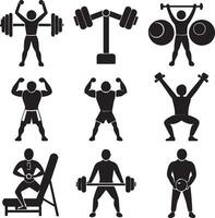 set of fitness icons illustration design on white background vector