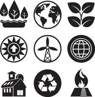 conjunto de ecología icono ilustración aislado en blanco antecedentes vector