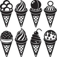 ice cream collection illustration isolated on white background vector