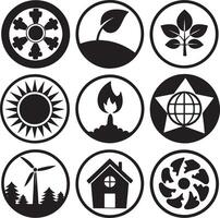 conjunto de ecología icono ilustración aislado en blanco antecedentes vector