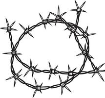 barbed wire isolated on white background vector