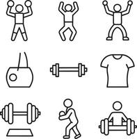 set of fitness icons illustration design on white background vector