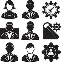 business people icons set illustration on white background vector