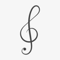 Treble clef icon. Musical Note, classic melody. illustration vector