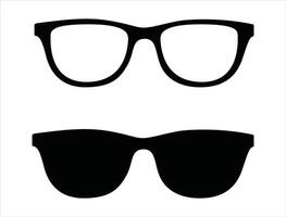 Glasses silhouette on white background vector