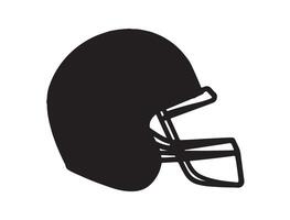 Football helmet silhouette on white background vector