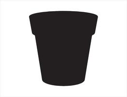 Flower pot silhouette on white background vector