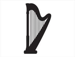 Harp silhouette on white background vector