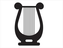 Harp silhouette on white background vector