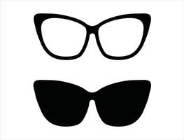 Glasses silhouette on white background vector