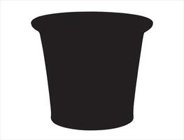 Flower pot silhouette on white background vector