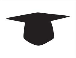 Graduation hat silhouette on white backgruond vector