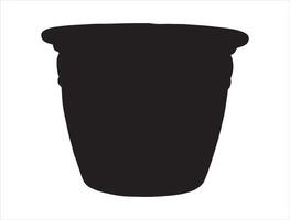 Flower pot silhouette on white background vector