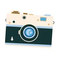 Photo camera in retro style, isolated illustration. vector