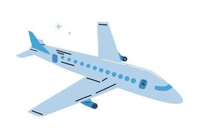 Passenger plane in flight on white background. illustration of airplane. vector