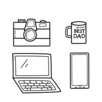 Daddy accessories for fathers holiday, design element of office man. vector