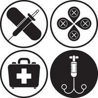 Medical icons set on white background. illustration. vector