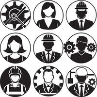 set of worker icon illustration isolated in white background vector