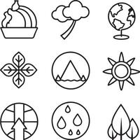 set of ecology icon illustration isolated whit background vector